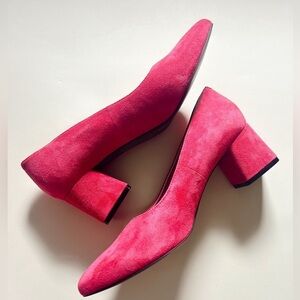 David Tate Pink Block Heel Shoes